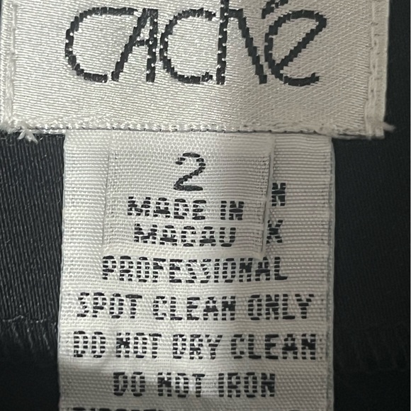 Cache Black red bead sequin embroidered pants boot cut flare leg stretch vintage - Picture 8 of 9